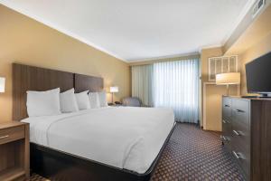 um quarto de hotel com uma cama grande e uma televisão em Best Western Ocean City Hotel and Suites em Ocean City