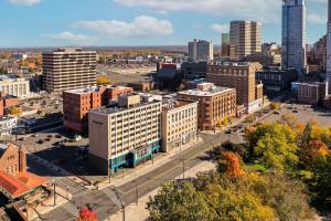 an aerial view of a city with tall buildings at The Capitol Hotel, Ascend Hotel Collection in Hartford