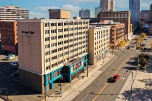 an aerial view of a city street with buildings at The Capitol Hotel, Ascend Hotel Collection in Hartford