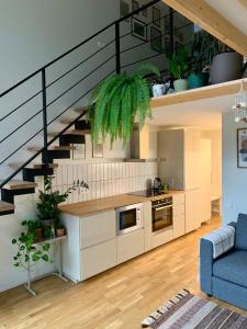 Кухня або міні-кухня у Vilnius Cozy Loft