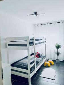 - une chambre avec 2 lits superposés dans l'établissement Comfy stay in modern 2-bdr apartment near downtown, à Esch-sur-Alzette