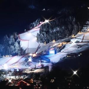 Hocheckhuette On Top of the Kitzbuehel Hahnenkamm Mountain ziemā