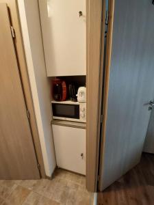 Una cocina o cocineta en Apartmány Freesia