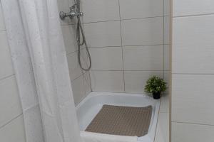 prysznic z wanną z rośliną w obiekcie Address Apartment Sarajevo w Sarajewie