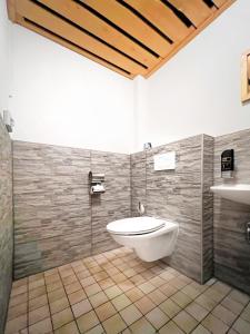 bagno con servizi igienici e lavandino di WAGNERS Hotel im Fichtelgebirge a Warmensteinach