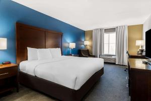 Cama ou camas em um quarto em Comfort Inn & Suites near Tinley Park Amphitheater