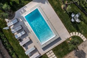 una vista sul tetto di una grande piscina in un parco di Villa Alter ad Alter do Chão