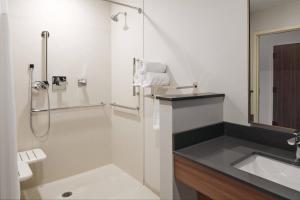 bagno bianco con lavandino e doccia di Fairfield Inn & Suites Louisville New Albany IN a New Albany