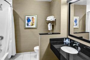 A bathroom at Fairfield Inn & Suites by Marriott Lansing at Eastwood