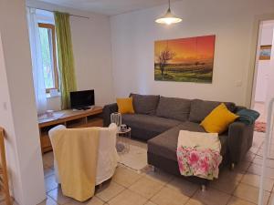 salon z kanapą i stołem w obiekcie Appartement in 3430 Tulln Top 1 w mieście Tulln