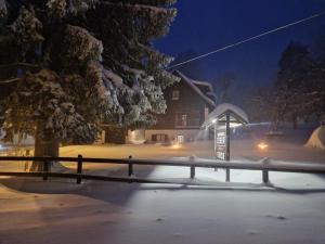 イェゼルツェにあるGuest house Zederの雪に覆われた庭