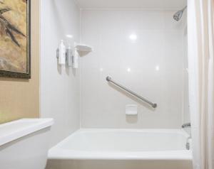 a bathroom with a shower with a glass door at Embassy Suites by Hilton Bloomington/Minneapolis in Bloomington