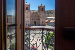 En balkong eller terrass på Hotel Hacienda Plaza de Armas