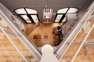 an overhead view of a building with windows and a staircase at YHA Bristol in Bristol