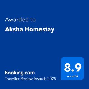 תעודה, פרס, שלט או מסמך אחר המוצג ב-Aksha Homestay