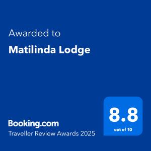 Matilinda Lodge tanúsítványa, márkajelzése vagy díja