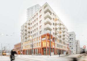 a building on the corner of a street at HausPension in Vienna