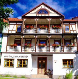 Balcony o terrace sa Pension Kurhausblick