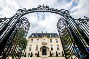 an ornate gate in front of a building at Les Suites du Champagne de Venoge in Épernay