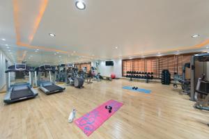 - une salle de sport avec tapis de course et matériel d'exercice dans l'établissement Admiral Plaza Hotel, à Dubaï