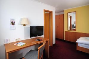 טלויזיה ו/או מרכז בידור ב-Landhotel Plauen - Gasthof Zwoschwitz