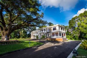 una grande casa bianca con un albero su una strada di Apolline a Fort-de-France