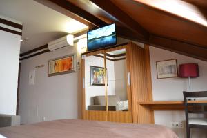 A television and/or entertainment centre at Hotel Apartamentos Don Juan I