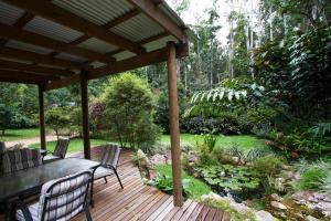 Κήπος έξω από το Crater Lakes Rainforest Cottages