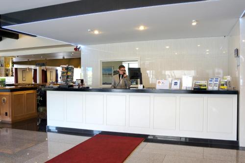 Lobbyen eller receptionen på The Victoria Hotel Dunedin