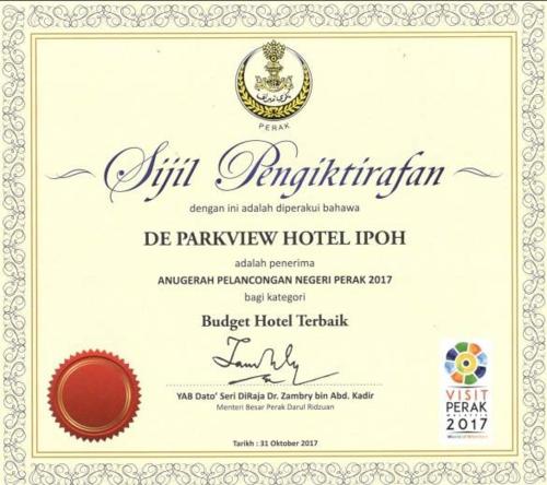 De Parkview Hotel 면허증, 상장, 서명, 기타 문서