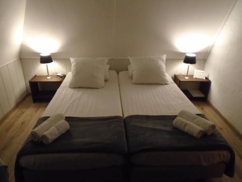 A bed or beds in a room at Hotel de Vriezerbrug