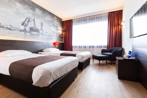 Bastion Hotel Rotterdam Alexander में एक कमरे में एक या कई बेड