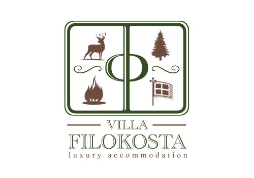 un logo per una sistemazione familiare nella natura selvaggia di Villa Filokosta a Pertouli (Pertoúlion)