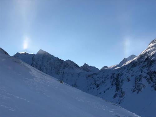 a snow covered mountain with mountains in the background at Appartement Gurgl in Obergurgl