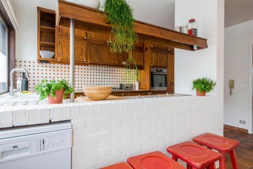 Køkken eller tekøkken på Vintage Duplex in Bruges