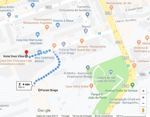 una mappa della città di Amsterdam con le sue attrazioni di Hotel Dom Vilas a Braga