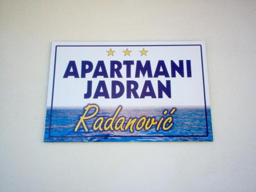 Certificat, premi, rètol o un altre document de Apartments Jadran