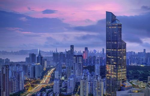 Uma visão geral de Shenzhen ou uma vista da cidade tirada do hotel