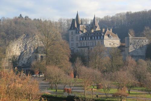 un gran castillo en la cima de una colina en Villa Louise, en Durbuy