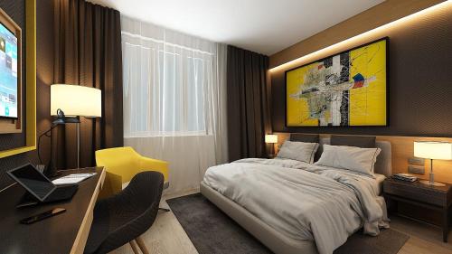 Cama ou camas em um quarto em Maccani Black Luxury Suites