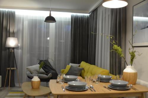 พื้นที่นั่งเล่นของ "11" SŁOŃCE WODA LAS - Apartament No11 Garaż w cenie