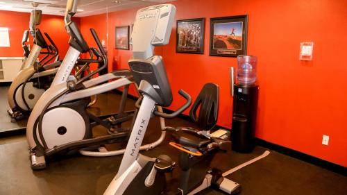 a gym with two exercise bikes in a room at Holiday Inn Express & Suites Colorado Springs North, an IHG Hotel in Colorado Springs