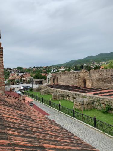 a view from the amphitheatre of a castle at Guest House IBERIA in Mtskheta