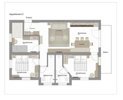 Floor plan ng Bergfink apartments