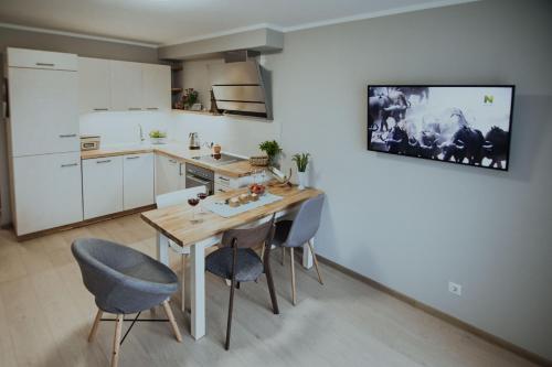 Kuchyň nebo kuchyňský kout v ubytování Lina apartamenti