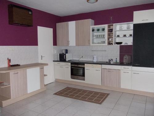 Una cocina o kitchenette en Aqua Apartmanok