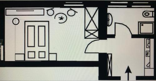 El plano del piso de 28 qm Apartments am Rosengarten