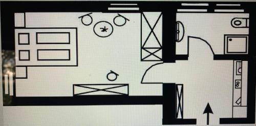 El plano del piso de 28 qm Apartments am Rosengarten