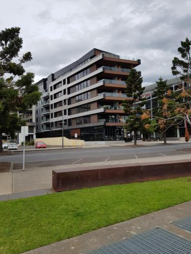 een groot gebouw aan de straatkant bij PierPoint 401 in Geelong