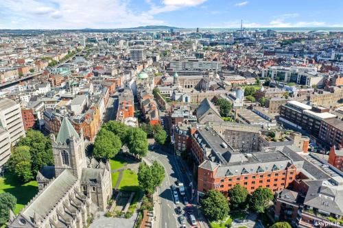 an aerial view of a city with buildings at Leonardo Hotel Dublin Christchurch in Dublin